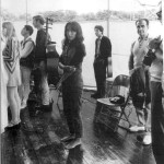 1967 Joni Mitchell, Joan Baez, Leonard Cohen backstage at Newport in 1967
